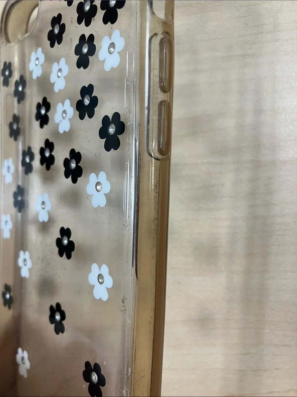 kate spade Clear Floral iPhone Case - Black & White Daisy Print